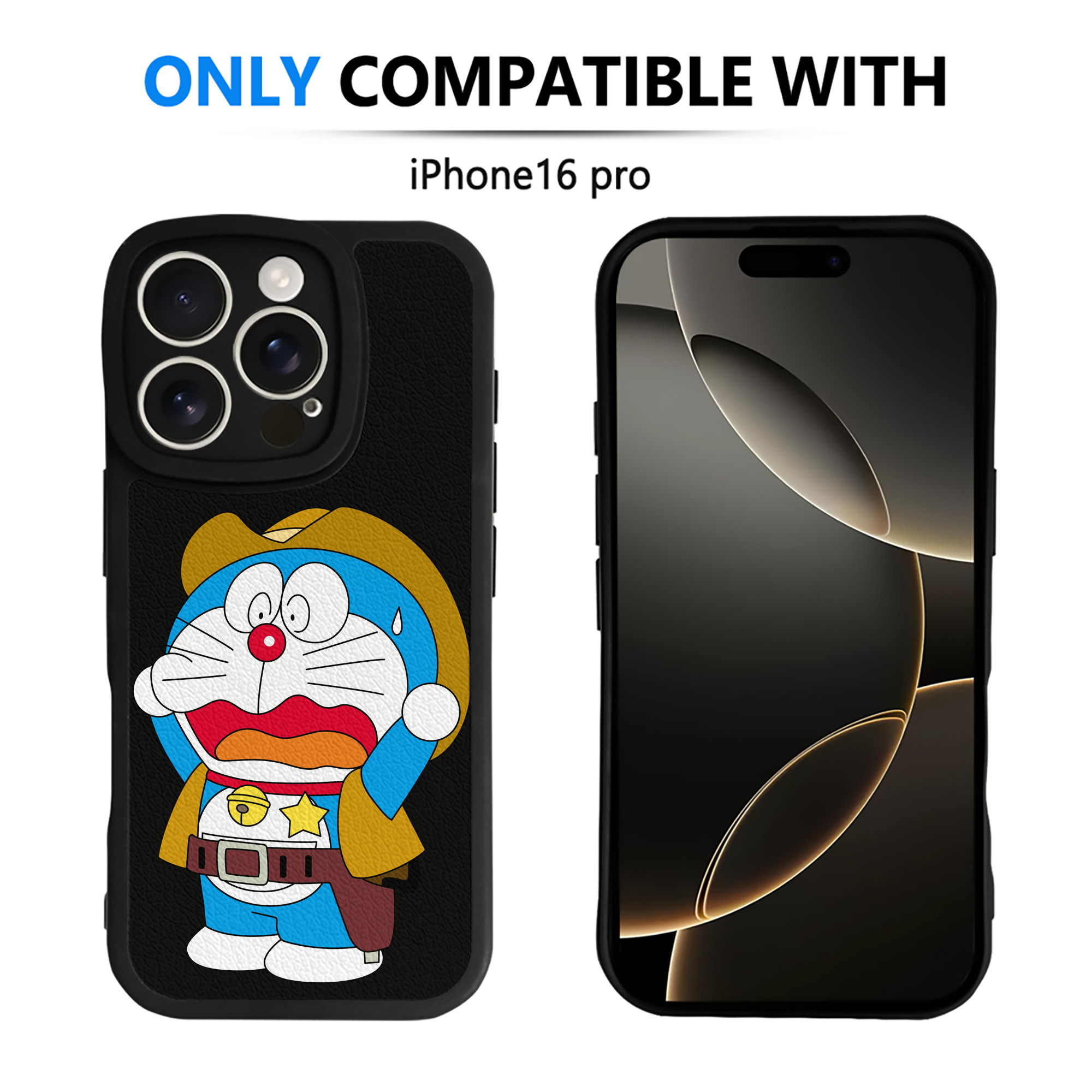 （画像用） ドラえもん Doraemon 【iPhone 16シリーズ対応】シリコンスマホケース（レザー調） 材質：シリコン